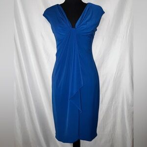 Boston Proper Blue Knot Front Drape Dress